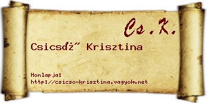 Csicsó Krisztina névjegykártya