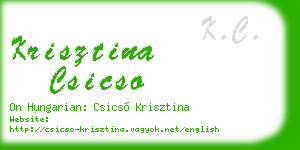 krisztina csicso business card